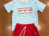 Smocked flag boys short set
