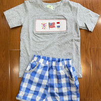 Smocked firework flag set