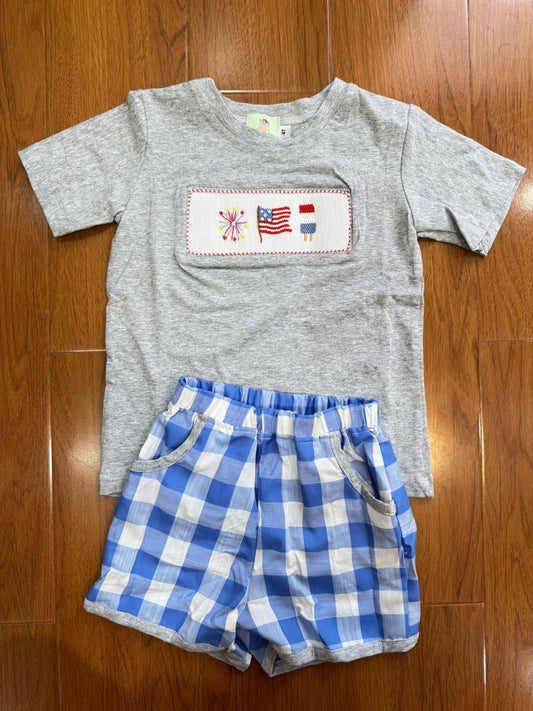 Smocked firework flag set