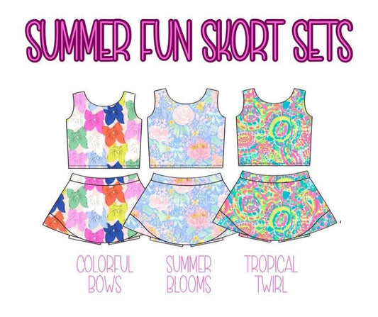 Summer blooms skort sets