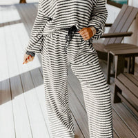 Black stripe pant set