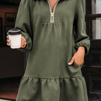 Olive textured dress