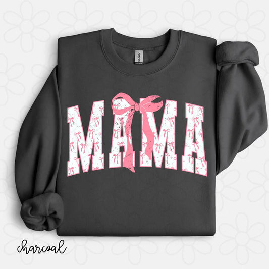 Pink coquette bow mama sweatshirt