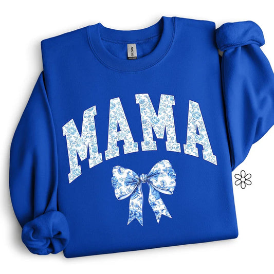 Blue floral mama sweatshirt