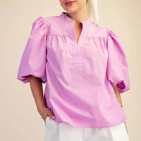 Pink bubble sleeve top