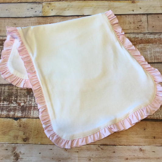 Pink ruffle burp cloth