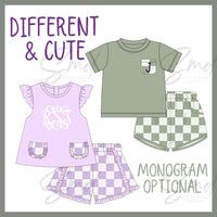 Different & cute checkered boys short set