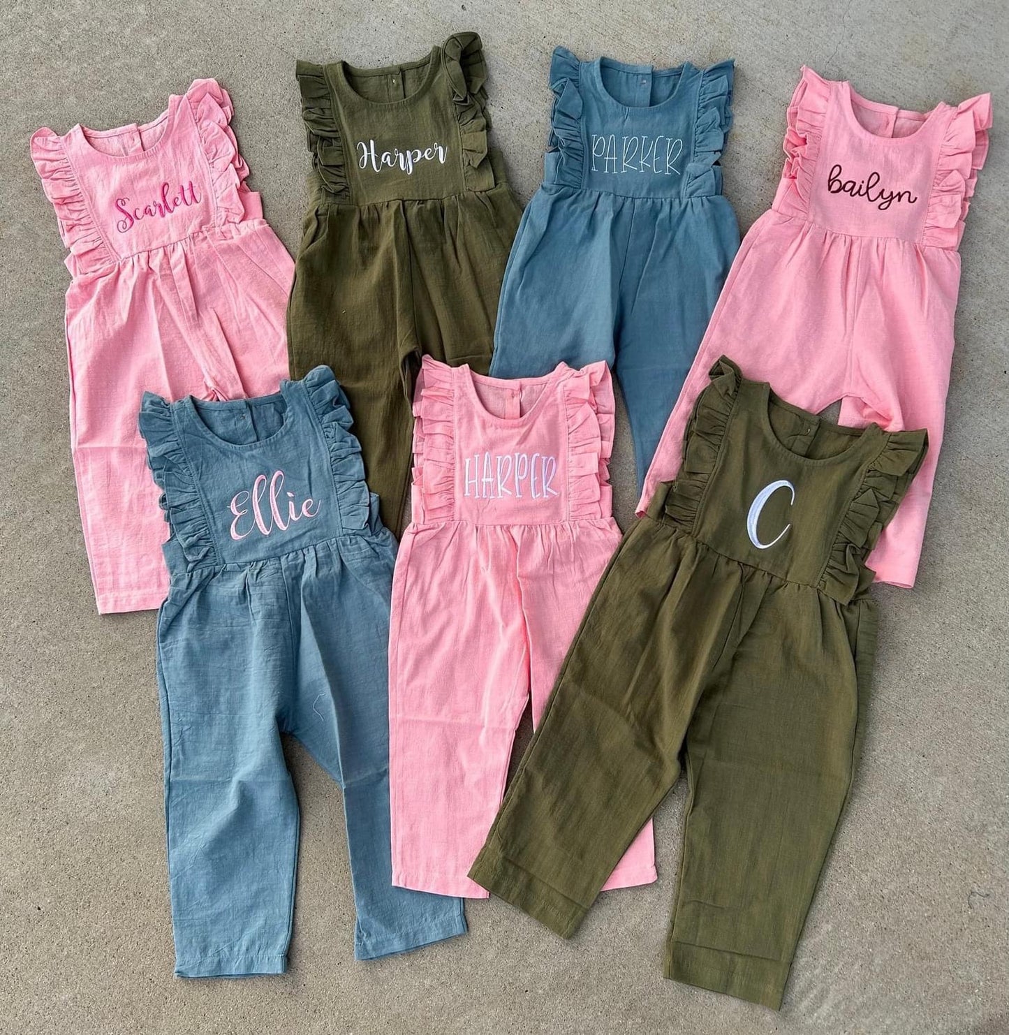 Blue ruffle jumpsuit - 12/18M