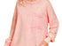 Acid Wash Raw Edge Pocket Pullover - dk pink