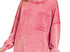 Acid Wash Raw Edge Pocket Pullover - ash pink