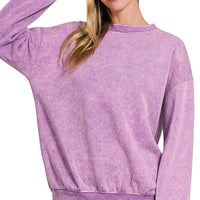 Acid wash pullover- lavender