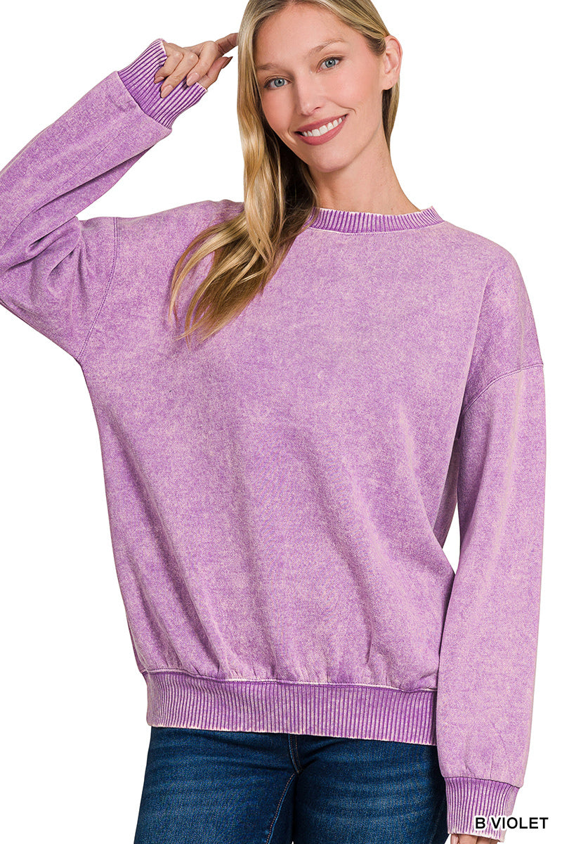Acid wash pullover- lavender