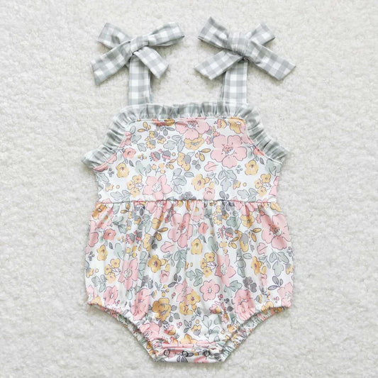 Green floral romper - 0/3M
