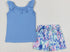 Blue florals short set