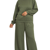 Curvy Olive  2pc long sleeve pant set