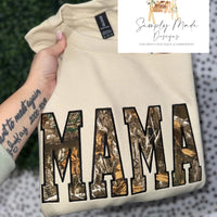 Camo MAMA appliqué sweatshirt