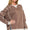 ACID WASHED CONTRAST TRIM PULLOVER - BROWN