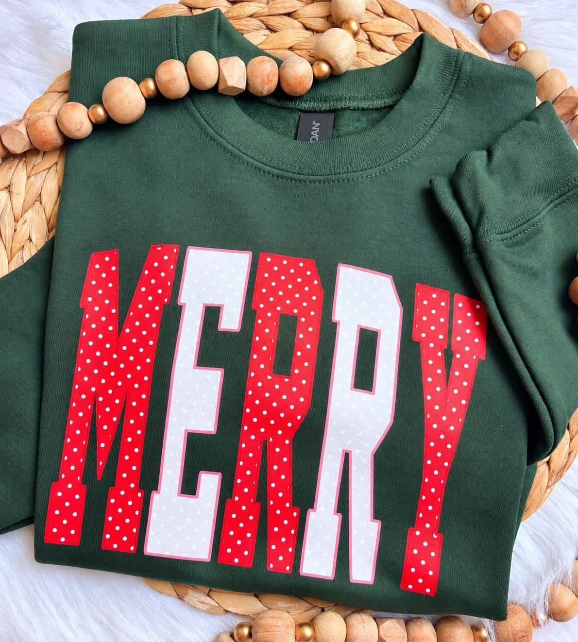 Merry polka dot crewneck