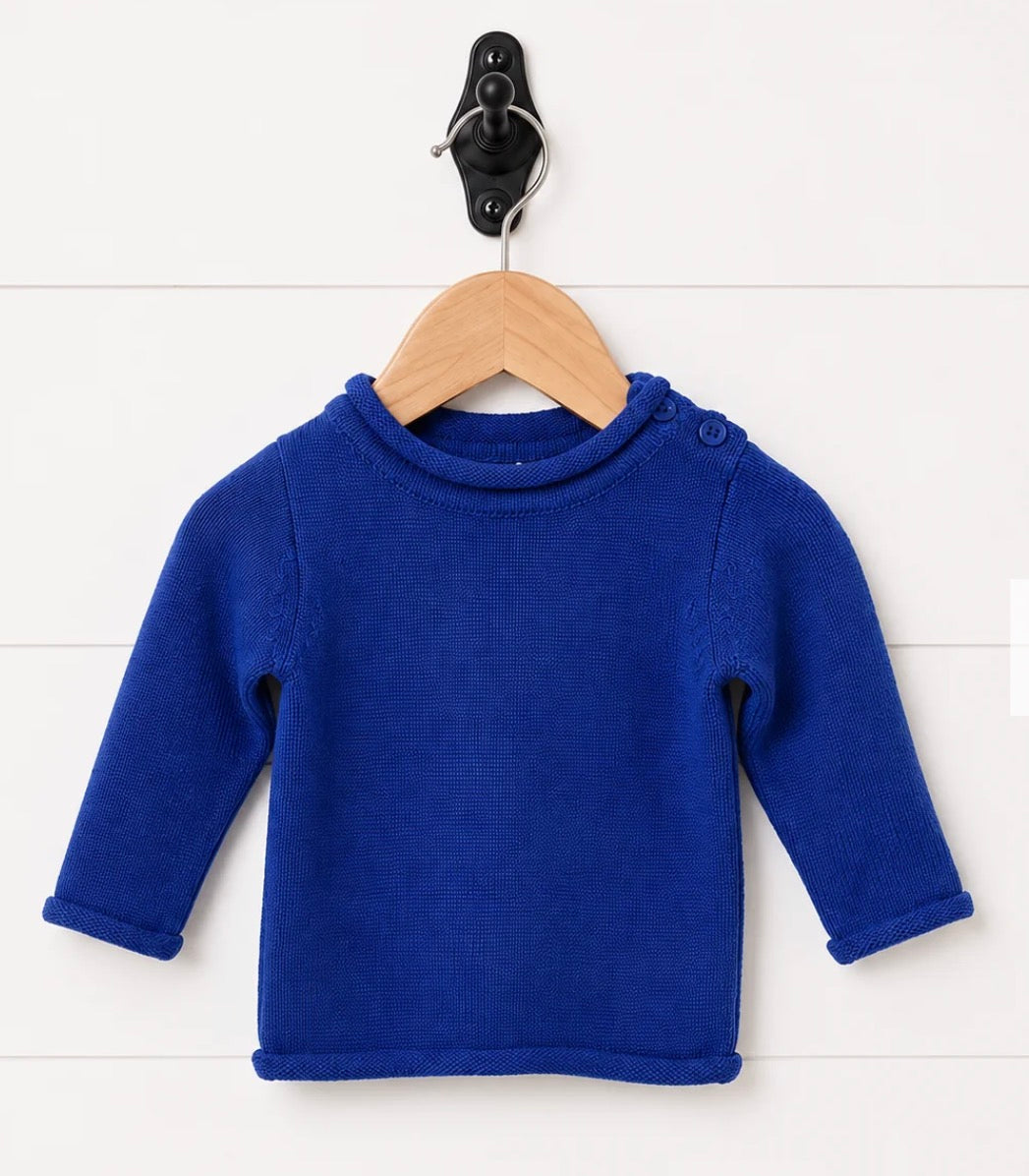 Royal blue roll neck sweaters