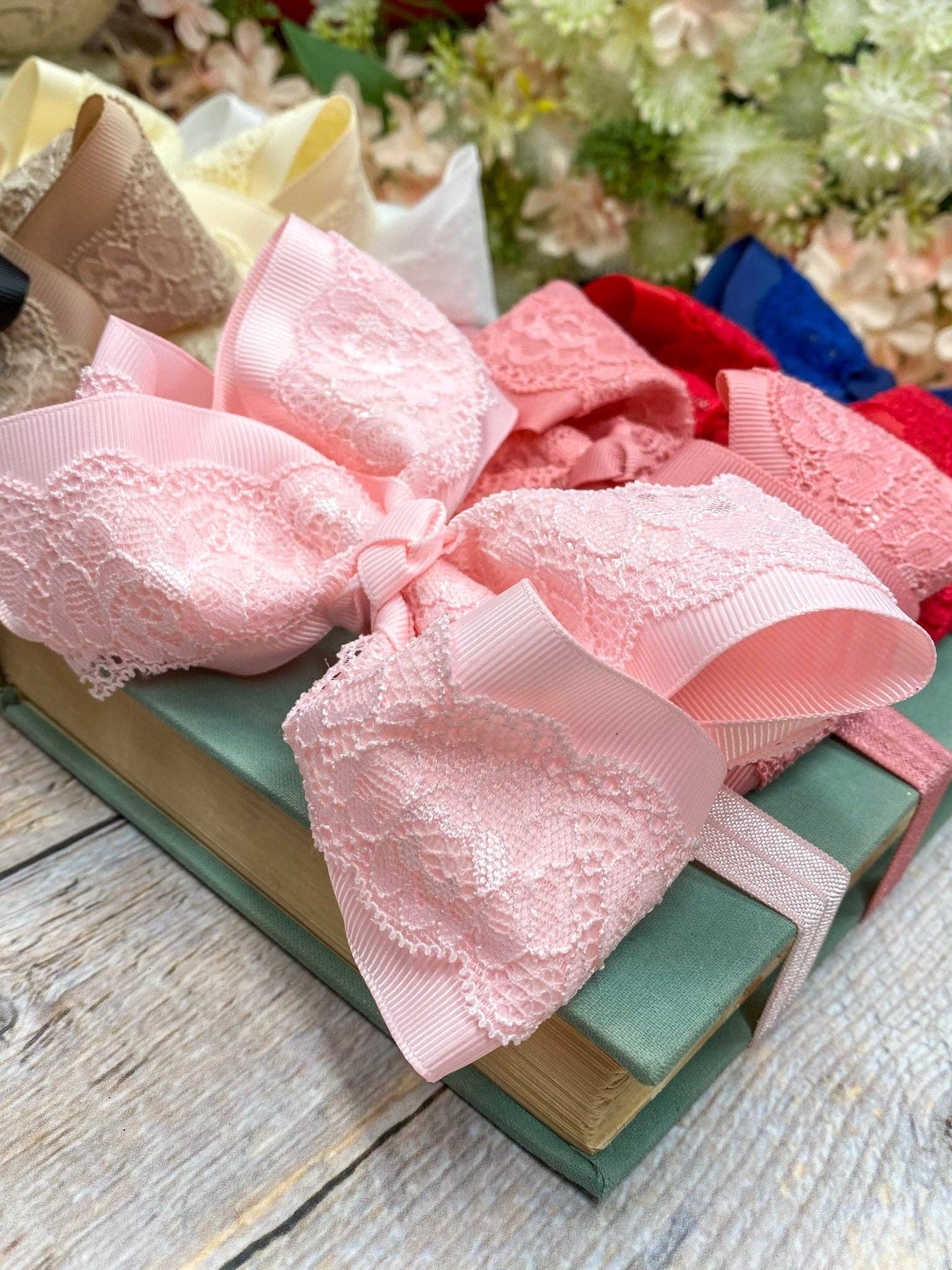 4.5" Chantilly Lace Classic Hair Bow | Clip or Headband