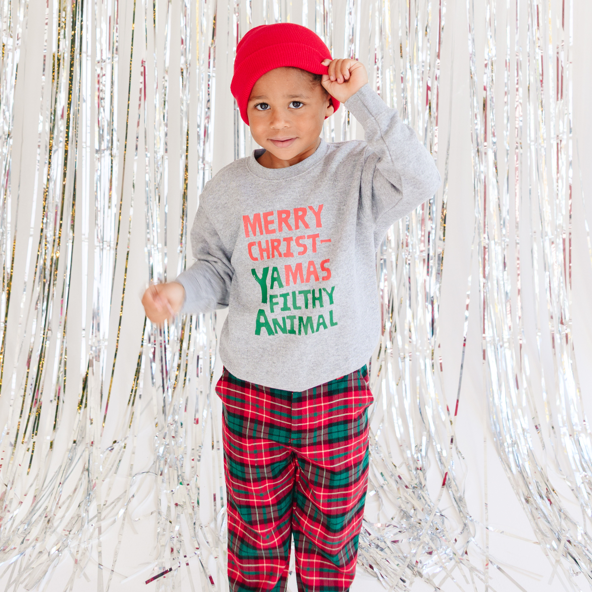 Merry Christmas Ya Filthy Animal  Kids Pullover Sweatshirt