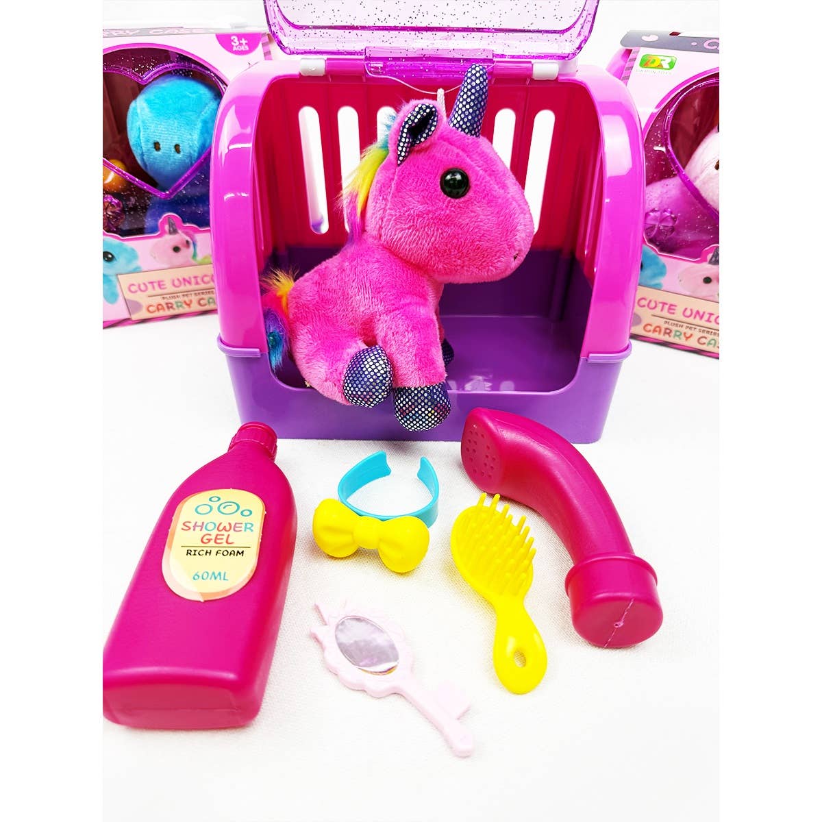 Unicorn Plush Toy With Carrier and Accessories
