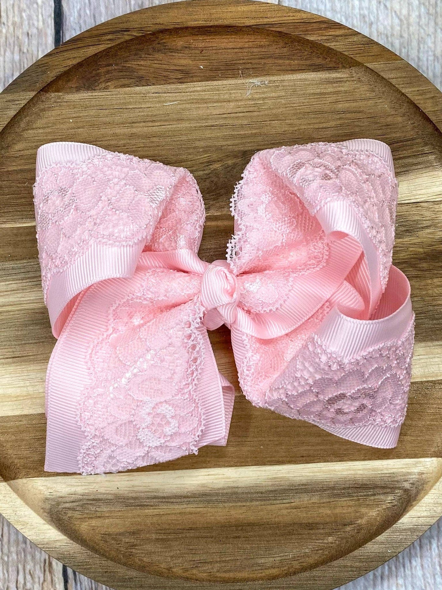 4.5" Chantilly Lace Classic Hair Bow | Clip or Headband