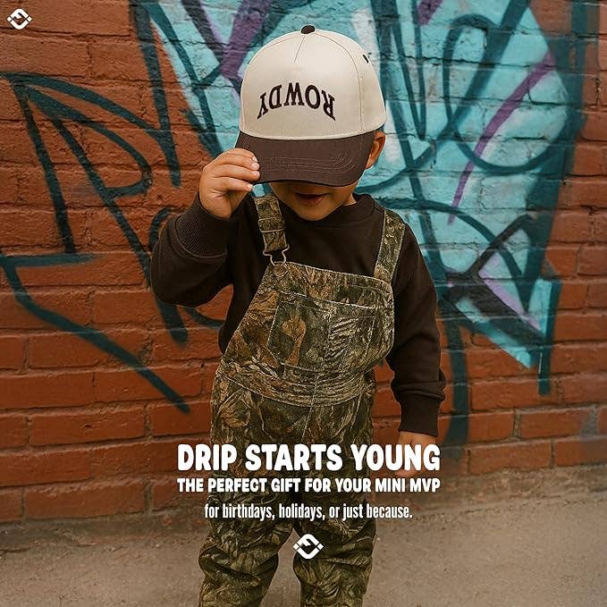 Kids/Baby 2-Tone Cap: Rowdy Upside Down - Brown/Beige