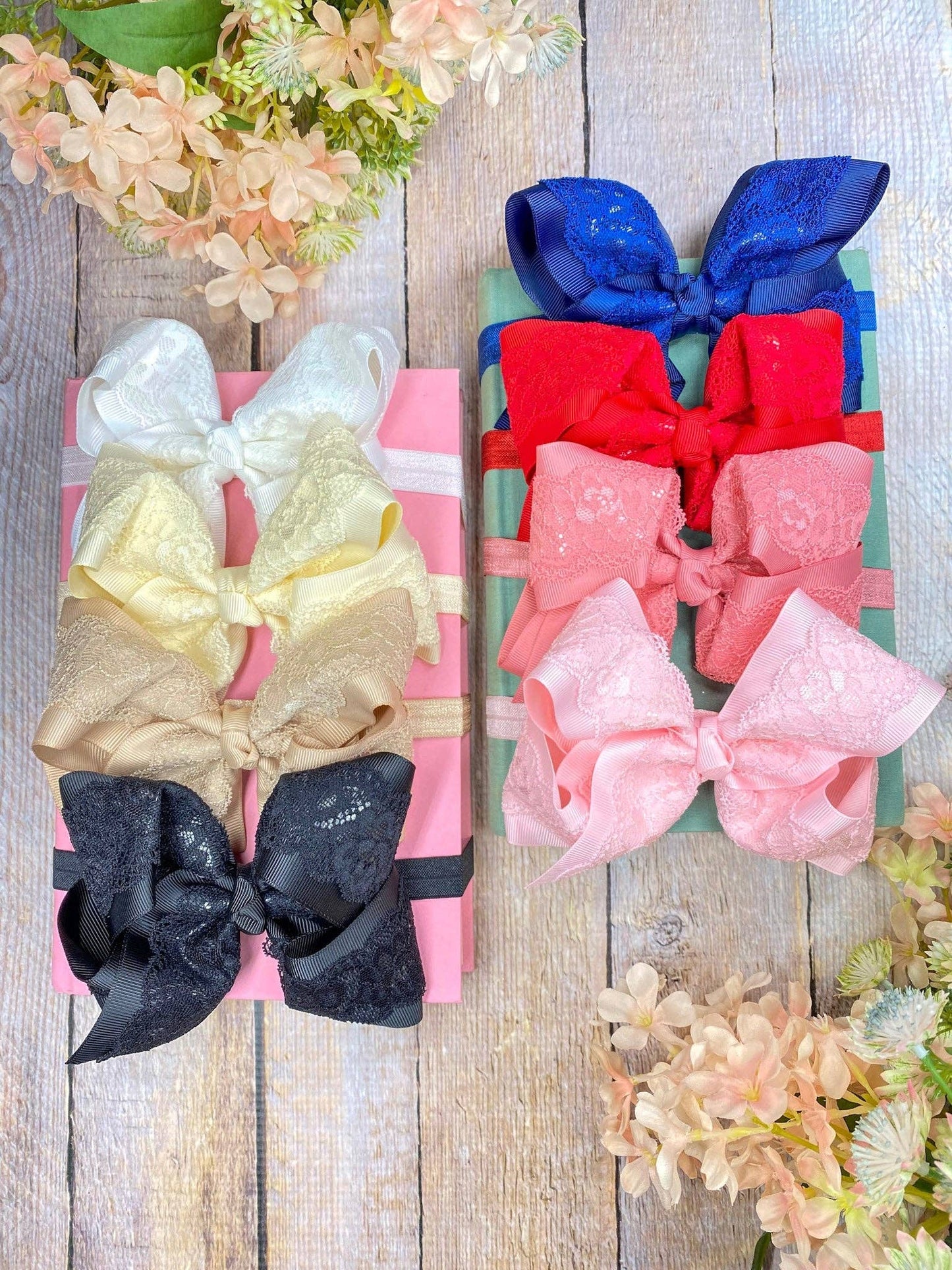 4.5" Chantilly Lace Classic Hair Bow | Clip or Headband