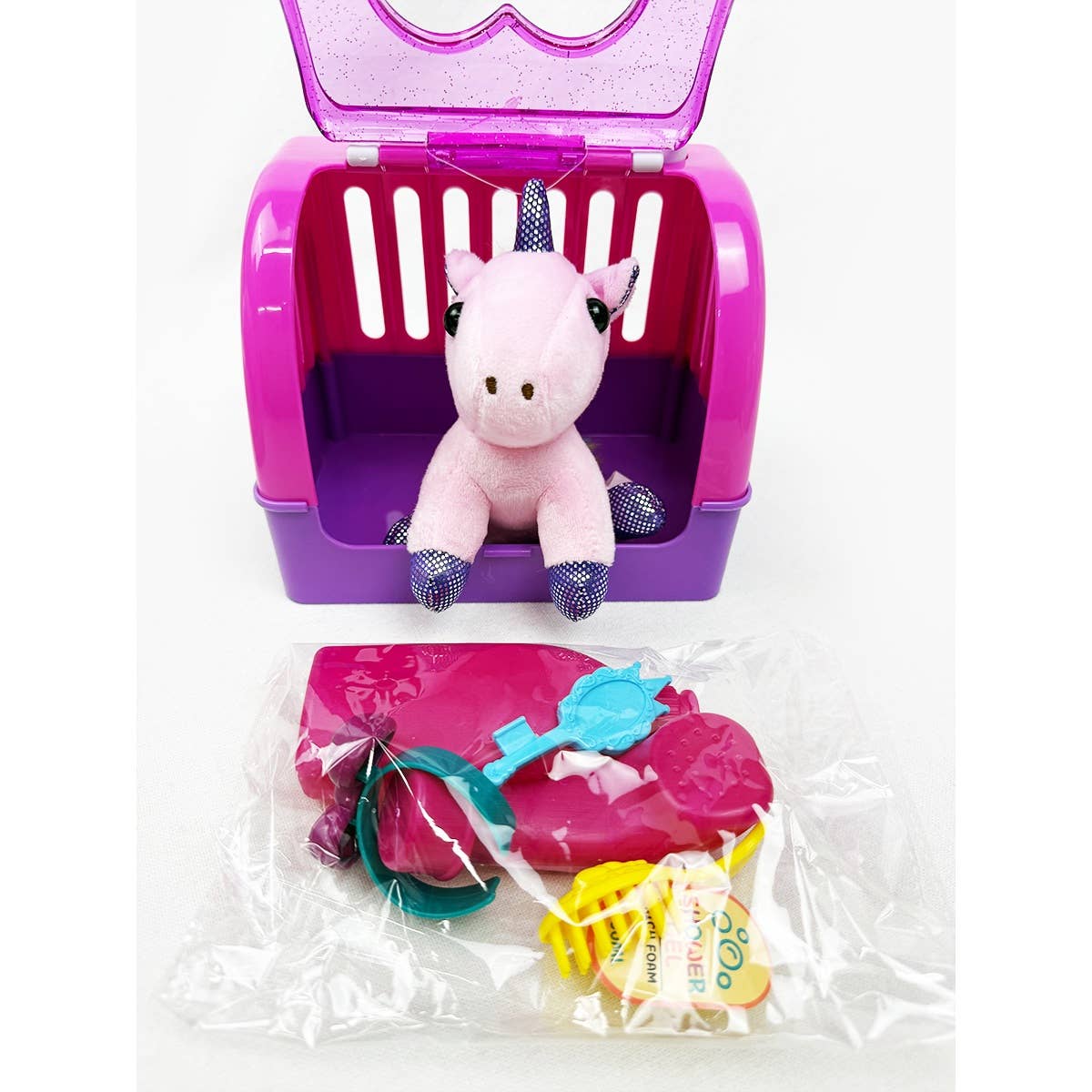 Unicorn Plush Toy With Carrier and Accessories