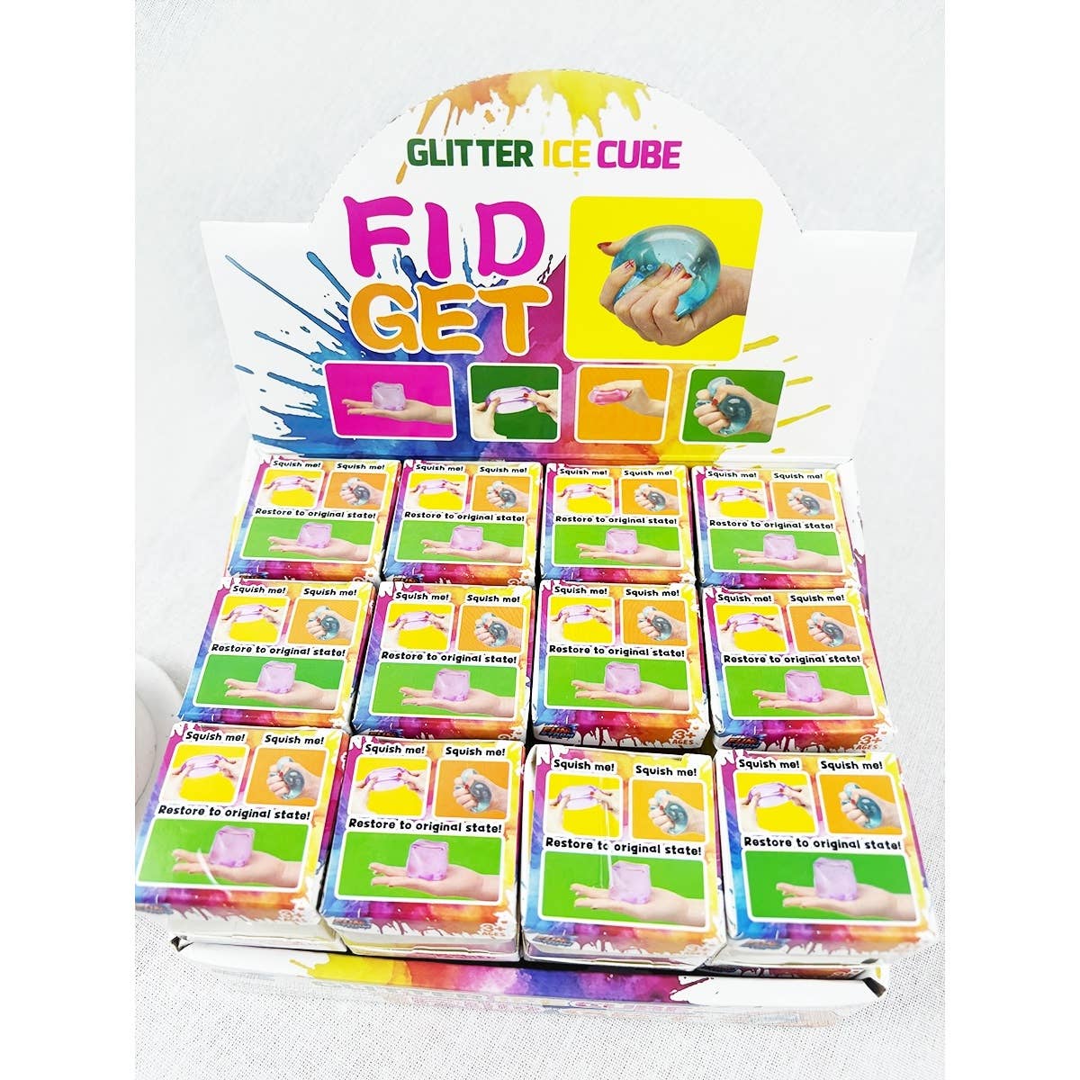 Glitter Mini Ice Cube Squishy Fidget Toy