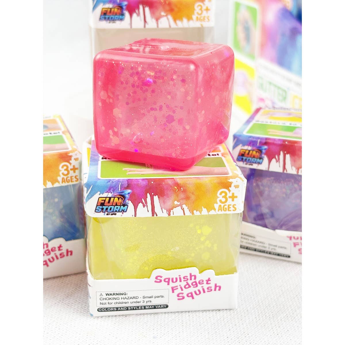 Glitter Mini Ice Cube Squishy Fidget Toy